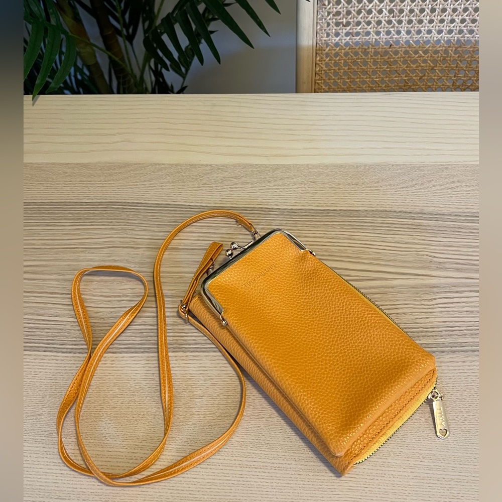 Mustard Yellow-Orange Crossbody Wallet Bag